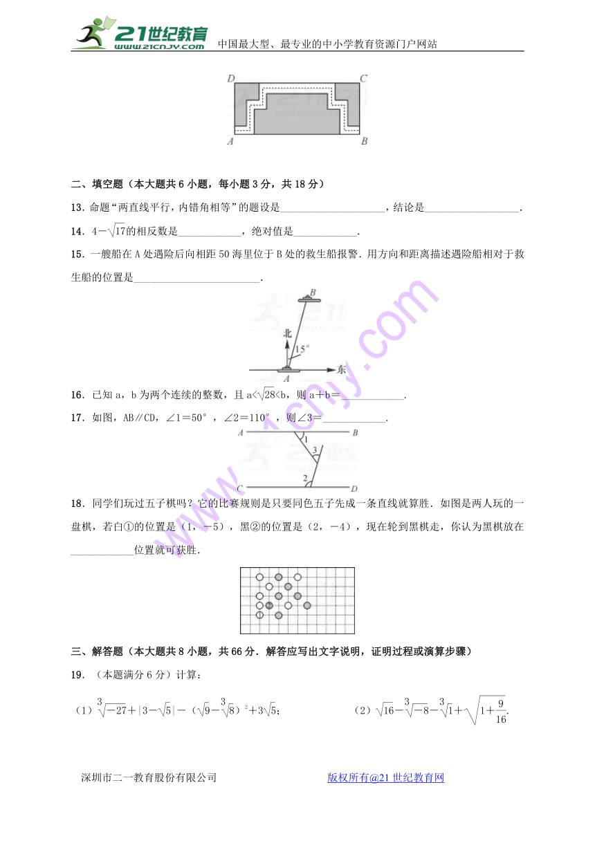 2018年春 人教版七年级数学下册（广西）期中测试