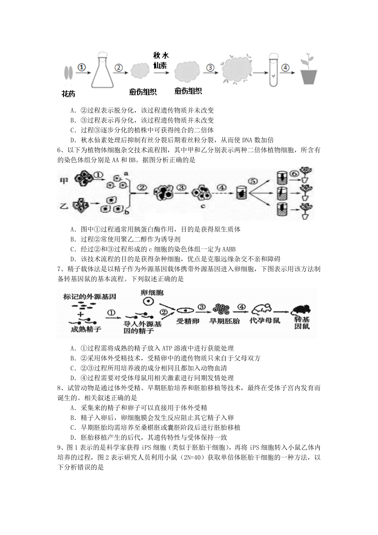 江苏省扬州市2020-2021学年高二下学期期中学情调研生物试卷   含答案