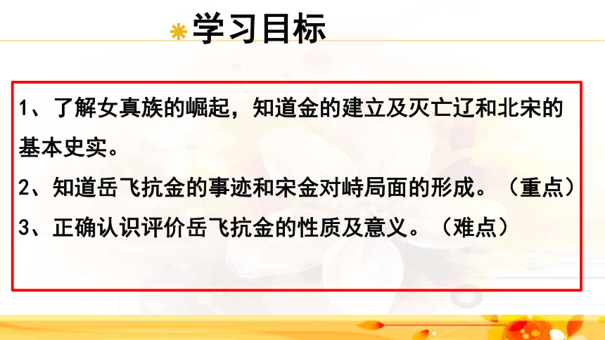 历史七年级下人教部编版第八课金与南宋的对峙课件(21张)