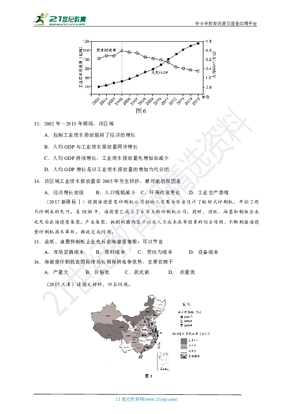 高考地理十年（2010-2019）真题汇编：工业专题（含答案及解析）