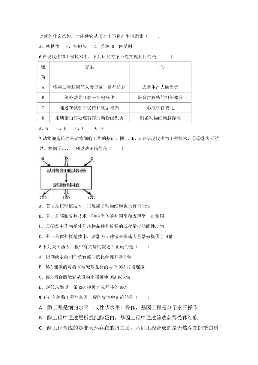 安徽省阜阳市临泉一中2016-2017学年高二6月月考生物试卷