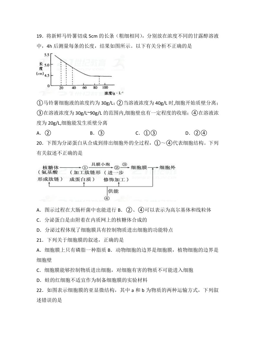 湖南省醴陵市第二中学2017-2018学年高一上学期第二次月考生物试题