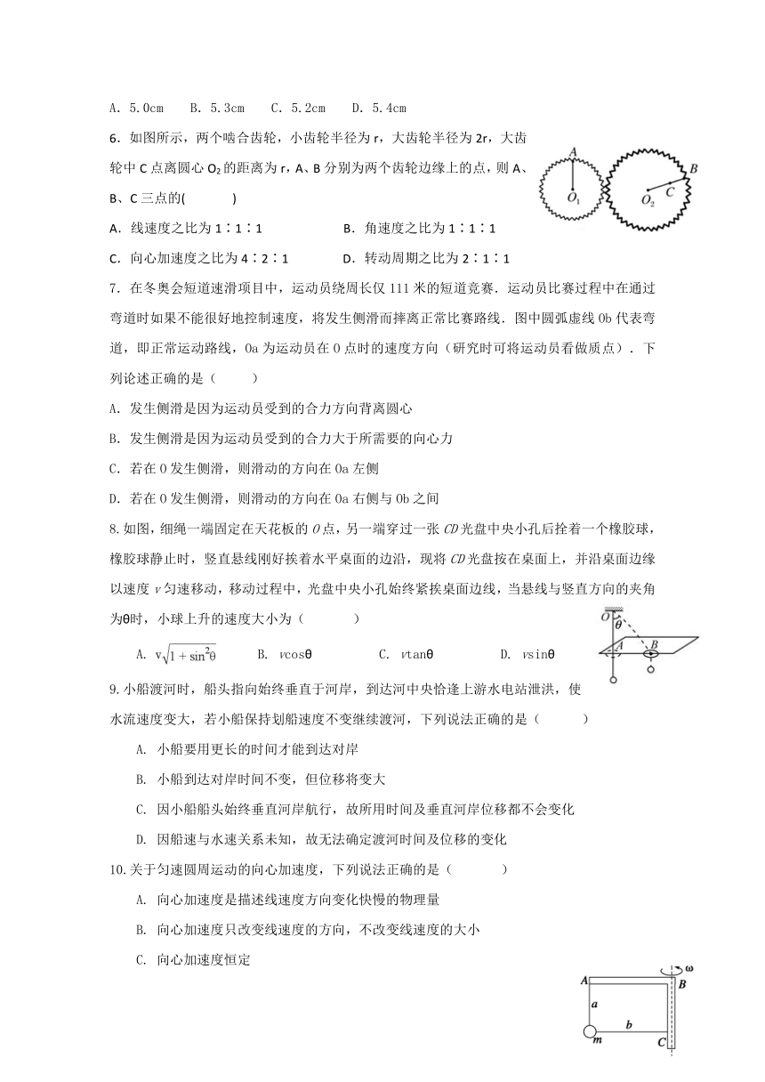 江西省上饶市横峰县港边乡中学2017-2018学年高一下学期第一次月考物理试题