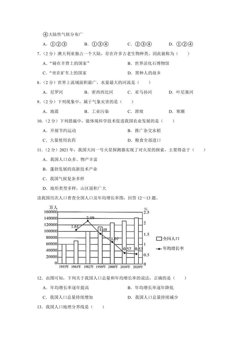 2021年辽宁省锦州市中考地理试卷（Word附解析）