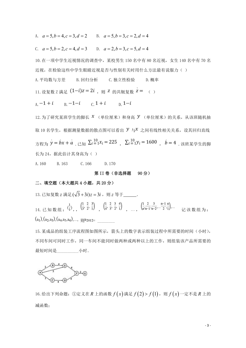 安徽省滁州市定远县西片三校2017_2018学年高二数学4月月考试题文