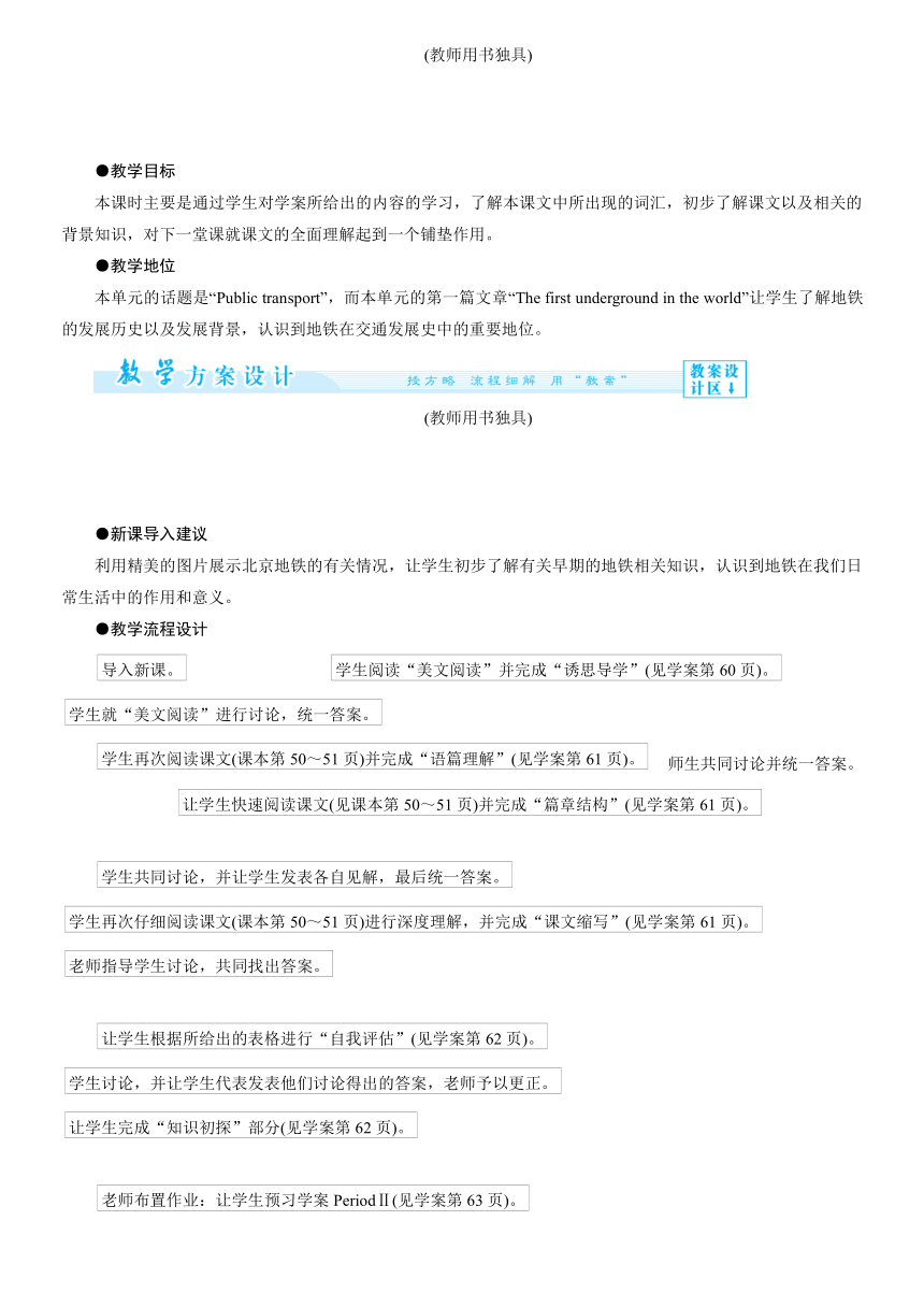 【课堂新坐标，同步备课参考】2013-2014学年高中英语译林版选修七教师用书Unit 4　Public  transport