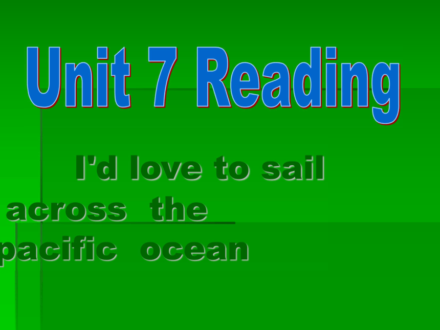 Unit 7 Where would you like to visit? Reading I’d love to sail across the Pacific.课件