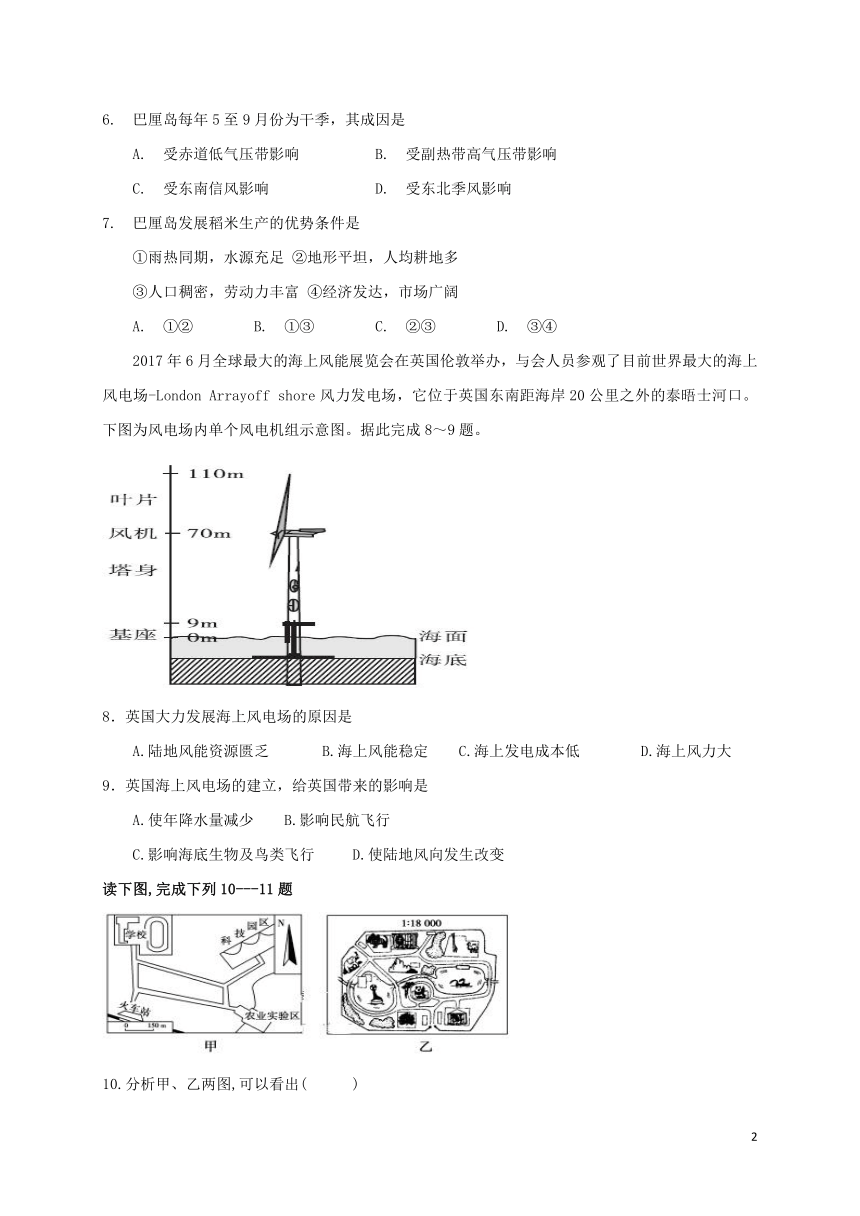 福建省莆田市第二十四中学2018-2019学年高二上学期开学考试地理试题 PDF版含答案.pdf