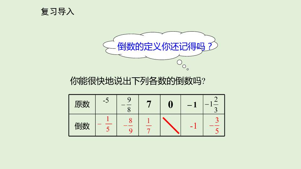 北师大版初中数学七年级上册2.8有理数的除法课件（20张ppt）