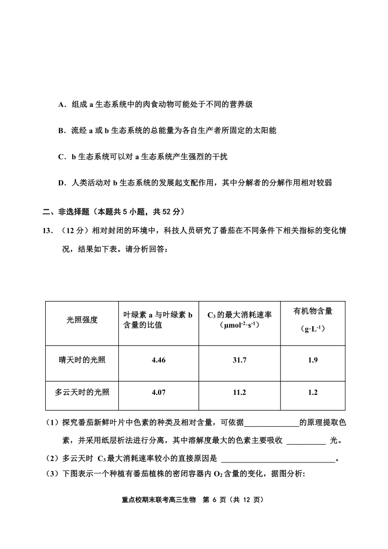 天津市六校联考2020-2021学年度度第一学期期末高三生物试卷 答案