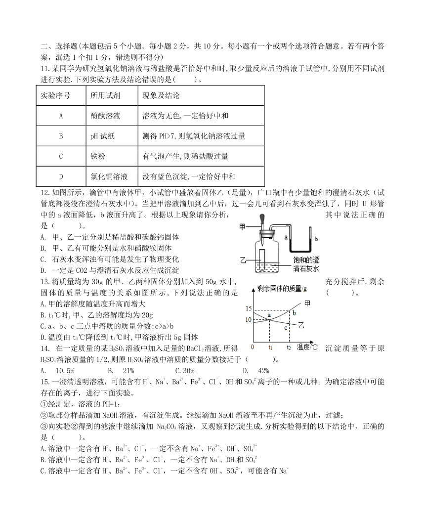 山东省2017-2018学年九年级化学上学期期中试题