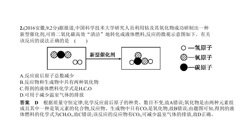 2021年化学中考复习安徽专用 专题十　质量守恒定律　化学方程式课件(115张PPT)