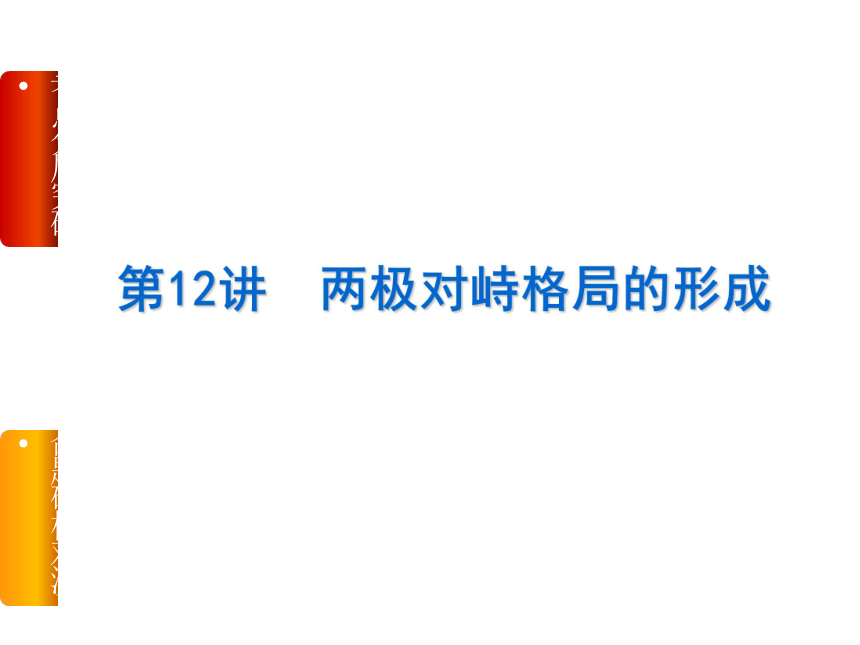 【高考复习方案】2015届高三历史一轮复习课件（岳麓版） 考点分层突破+命题研析对测 第12讲　两极对峙格局的形成（36张PPT）