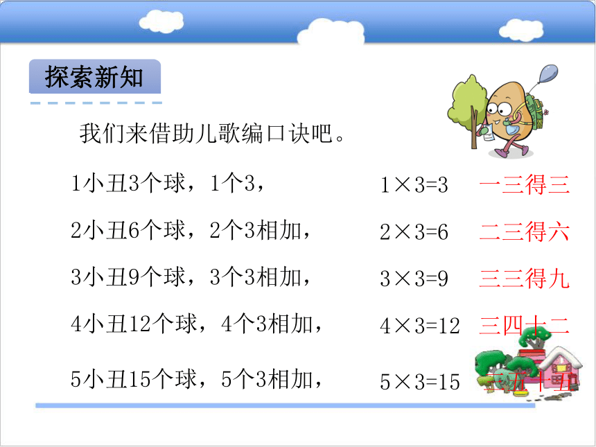 青岛版小学二年级数学上 1.3 3和4的乘法口诀课件