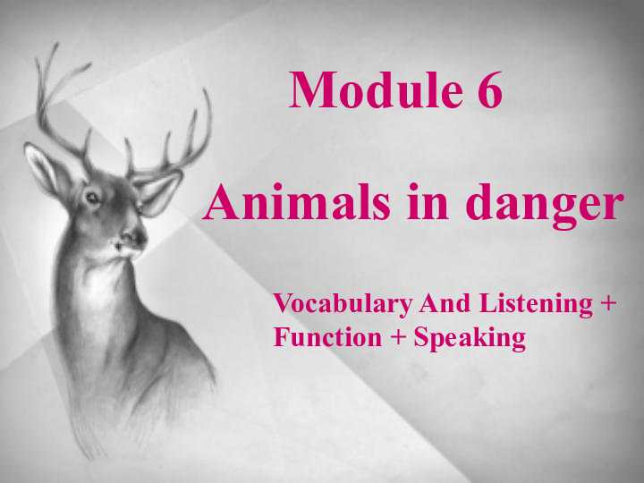 外研版高中英语 必修五 Moudle 6 Animals in danger课件（24张PPT）