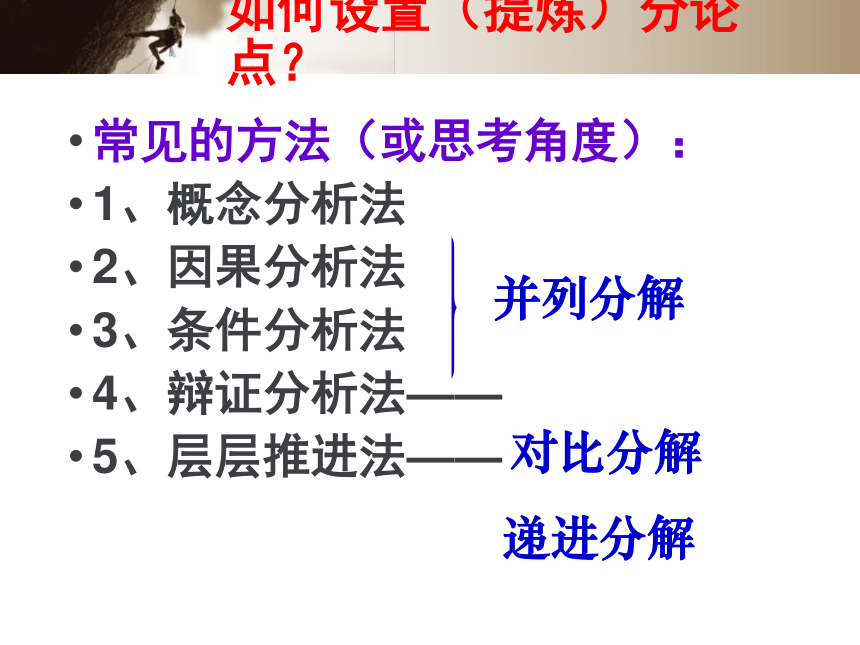 《议论文分论点设置原则及技巧》 课件 (共41张)