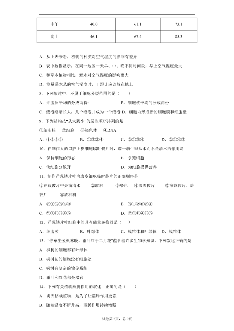 四川省雅安市2020-2021学年七年级上学期期末生物试题（word版含解析）