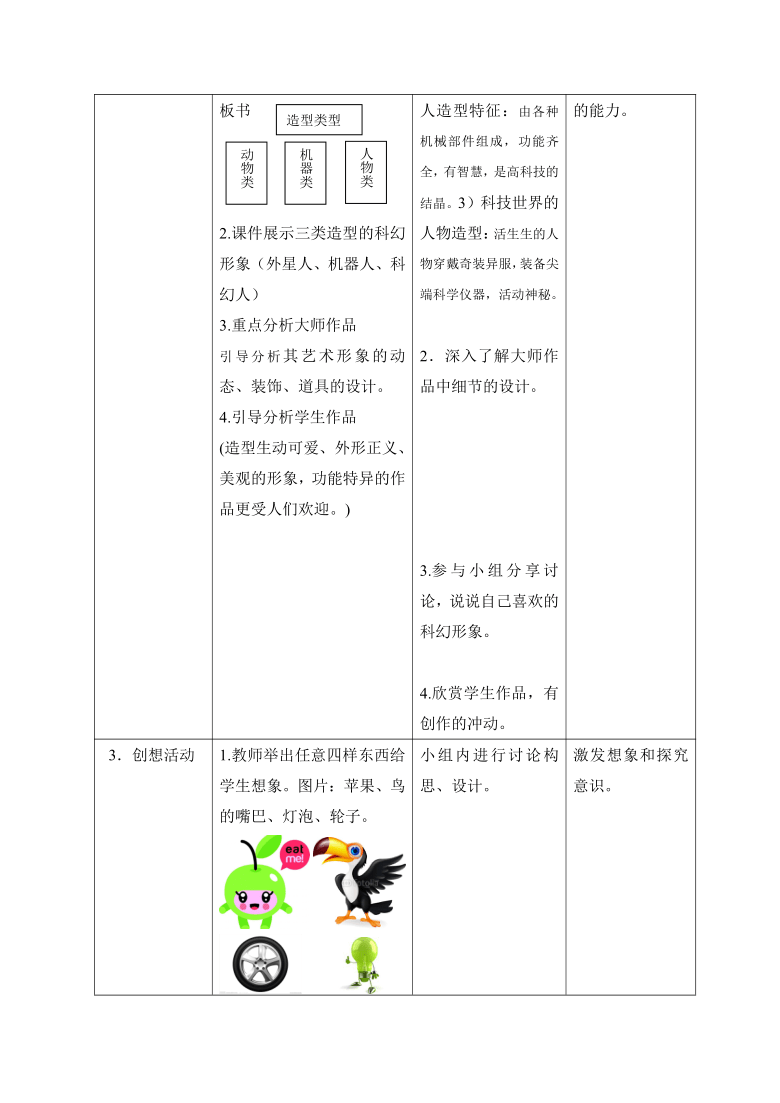 2 科幻故事中的艺术形象 教案