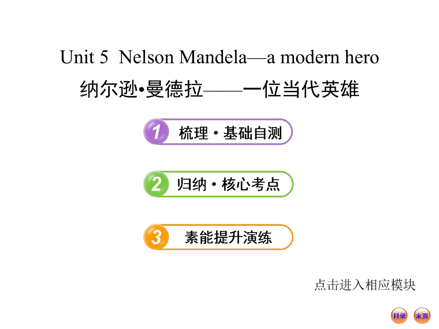 【冲刺版】2014届高考英语一轮单元复习冲刺精品课件必修1  Unit 5 Nelson Mandela-a modern hero（人教版）