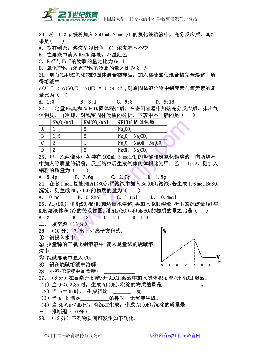 山西省应县一中2017-2018学年高一上学期第四次月考化学试卷