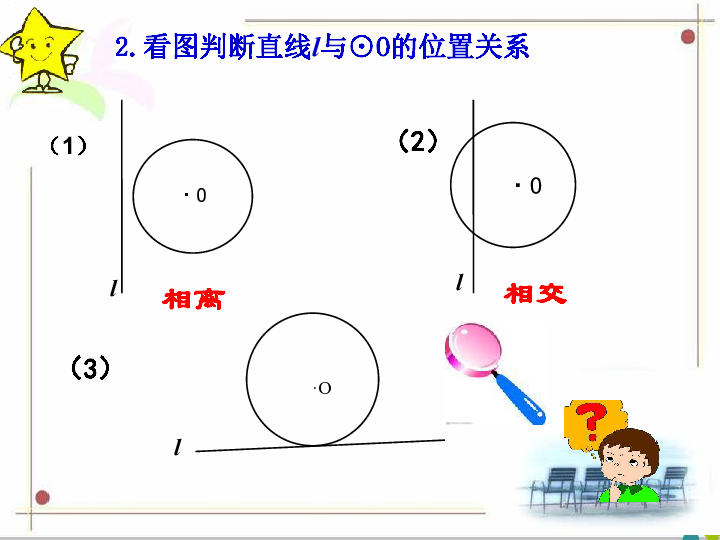 浙教数学九下2.1直线与圆的位置关系课件（19张ppt）