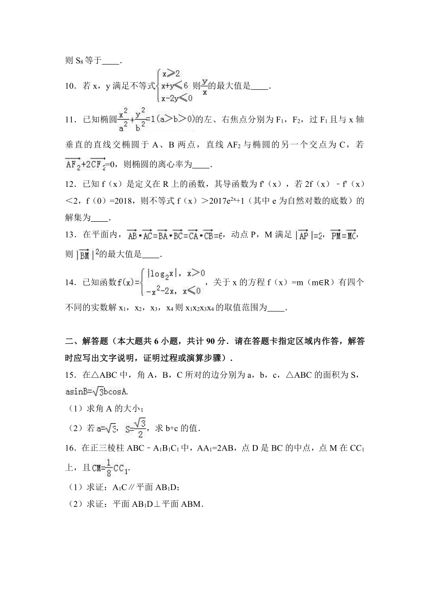 2017年江苏省高考数学预测卷（1）（解析版）