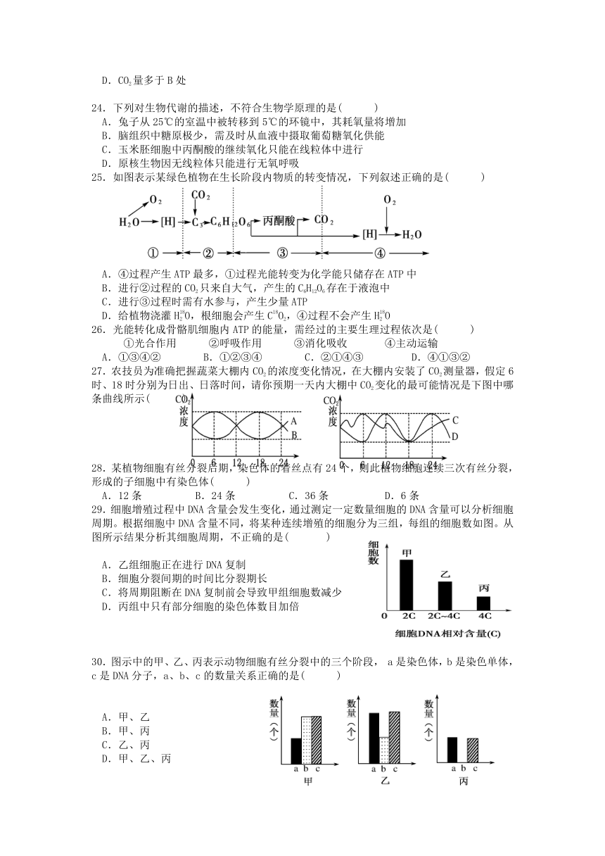 云南省南涧县民族中学2017-2018学年高一12月月考生物试题