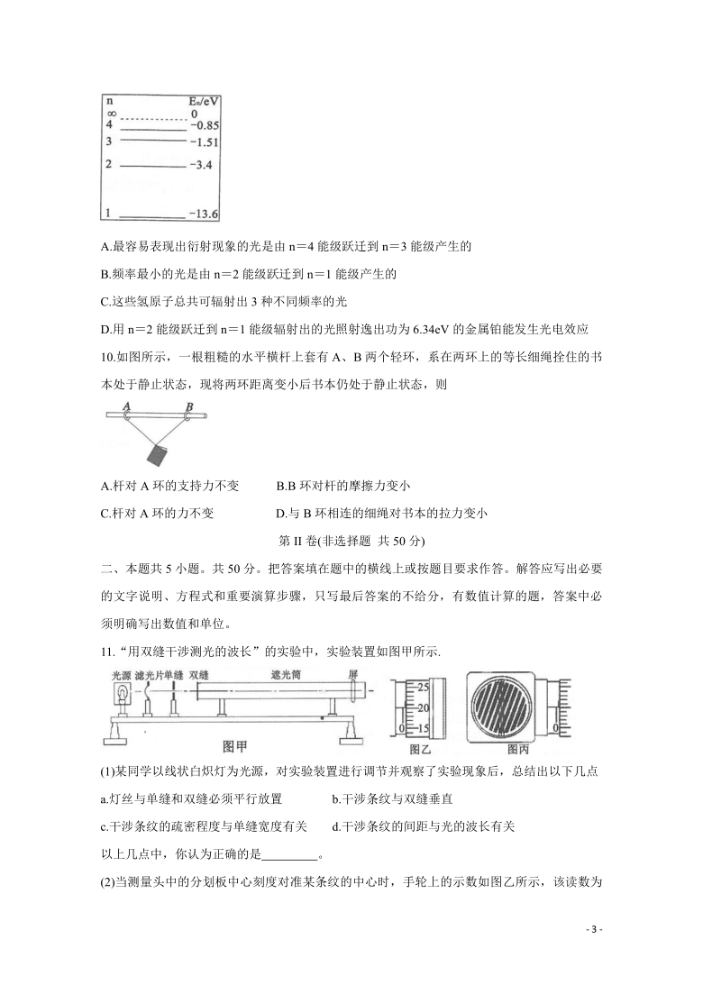 辽宁省沈阳市郊联体2019-2020学年高二下学期期末考试 物理 word版含答案