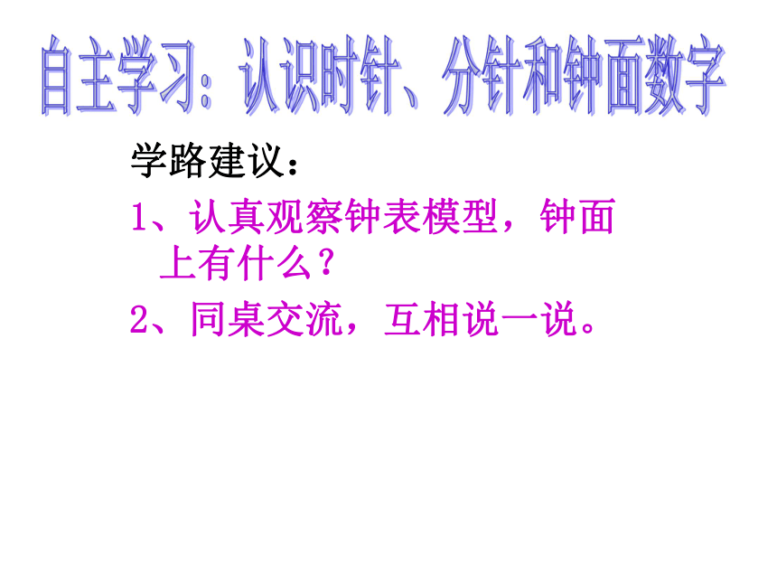 数学一年级上人教版7认识钟表 课件 (共18张)