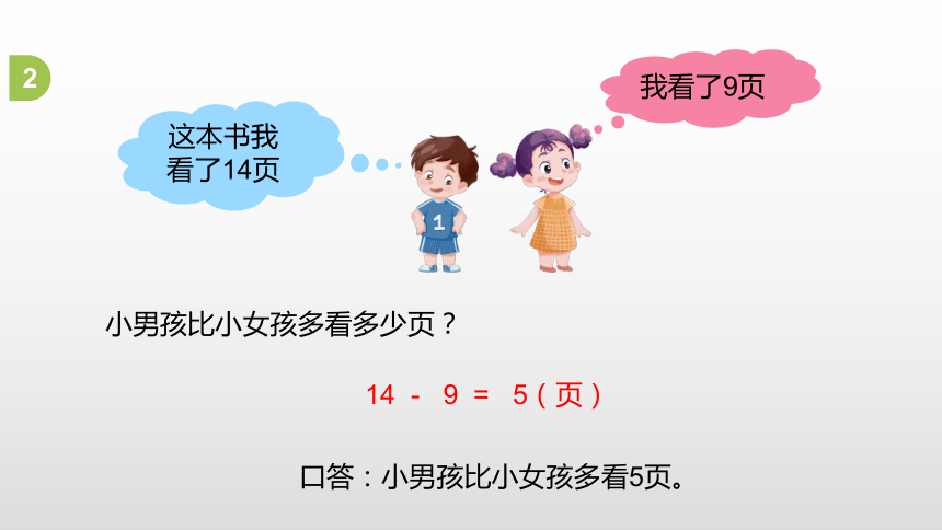 人教版 一年级下册第2单元20以内的退位减法第2课时课件（19张PPT)