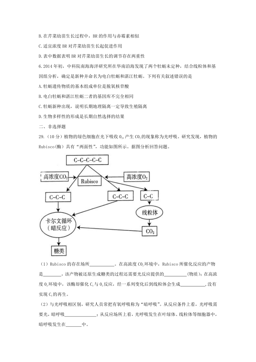 福建省漳州市2017届高三毕业班5月质量检查理科综合生物试题