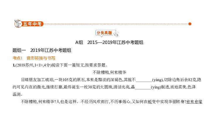 2020届江苏中考语文复习课件 专题一　汉字的识字与写字:157张PPT