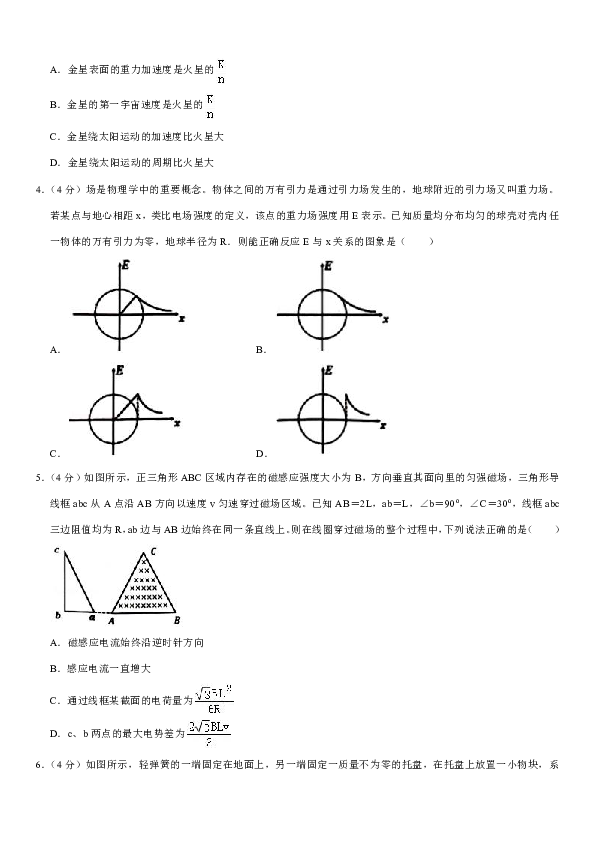 2020年安徽合肥市高考物理一模试卷