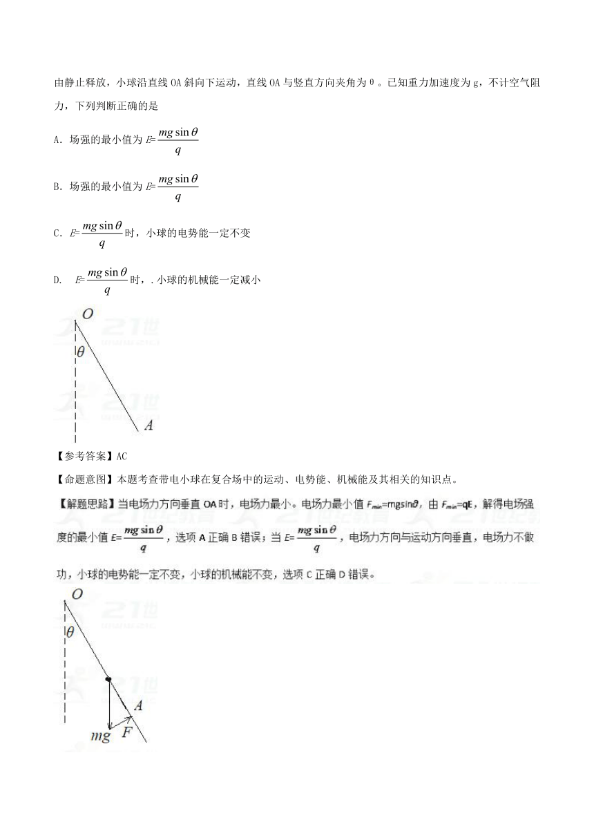 新题快递物理之2018全国高三一模和期末新题精选专题09+静电场（第02期）