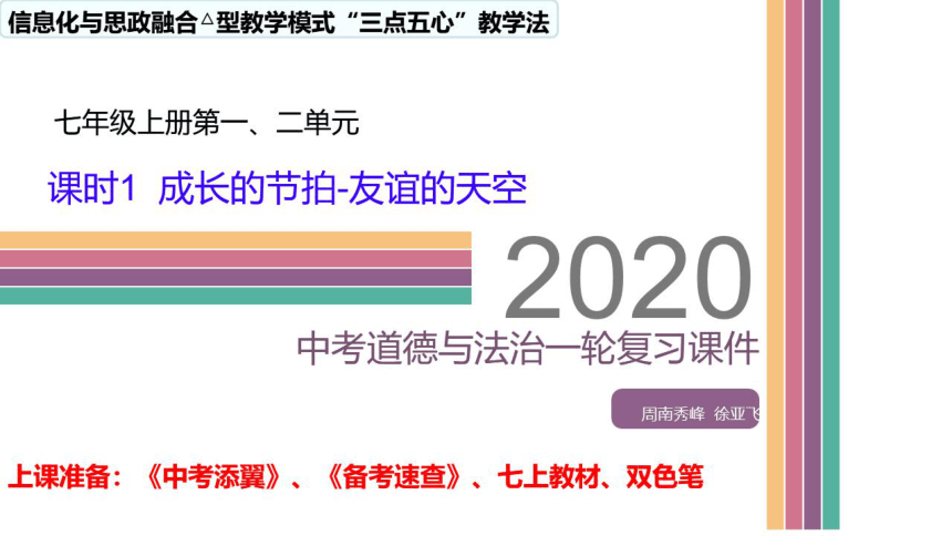 道德与法治中考一轮复习课件 课时1  成长的节拍-友谊的天空（适用希沃白板）