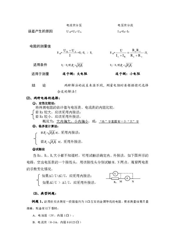 強化鞏固《電學實驗》幾個知識點