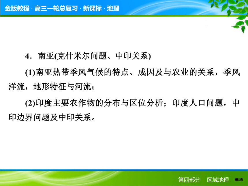 【金版教程】（人教版）2015届高三高考地理一轮复习专题讲座课件：中外主要的热点区域分析（22张PPT）