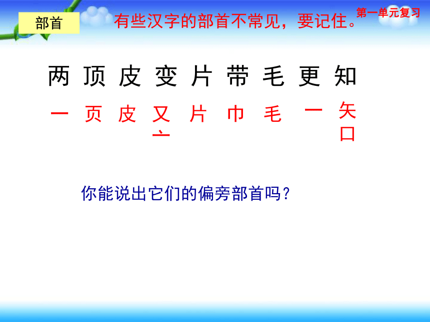 部编教材二上第一单元复习 课件（18张ppt）