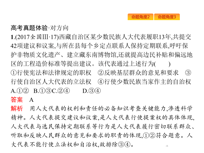 2019年高考政治专题复习课件：专题七发展社会主义民主政治（含最新2018高考真题）