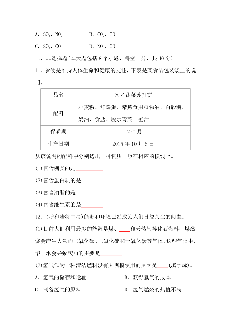 2020-2021学年九年级化学沪教版下册第8—第9单元检测题（word版 含答案）