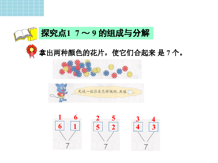 一年级上册数学课件4279的组成和分解冀教版共18张ppt