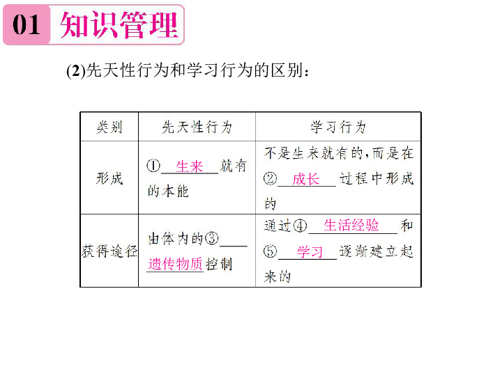 人教版八年级生物上册：5.2.2《先天性行为和学习行为》课件(作业课件，21张ppt）