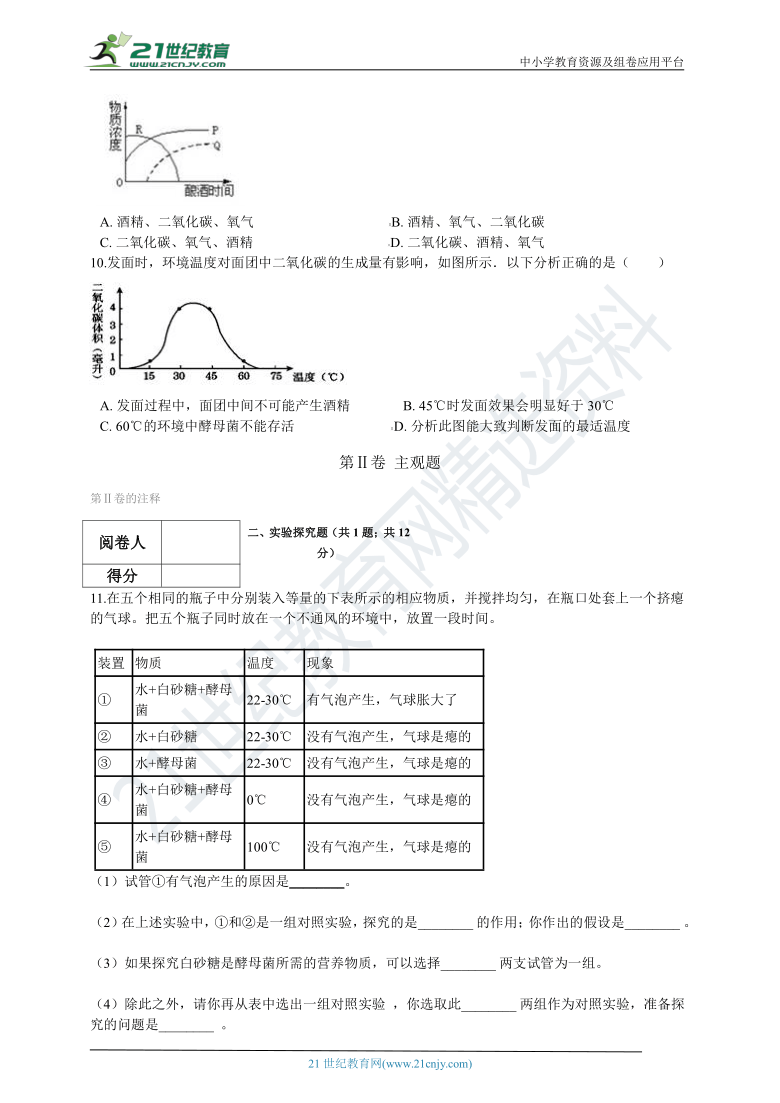 北京版2021初中生物八年级下册16.1传统生物技术的应用 同步练习（含解析）