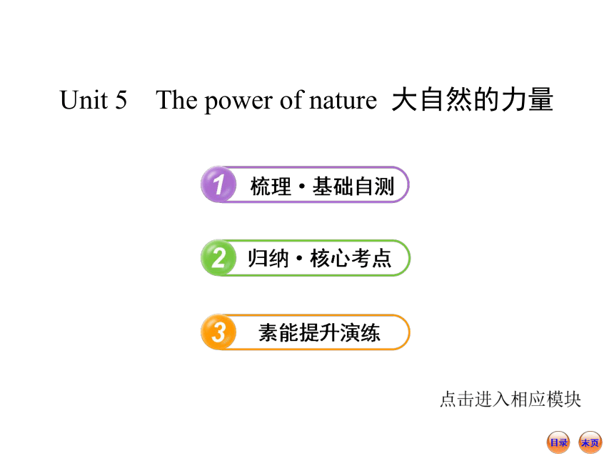 【冲刺版】2014届高考英语一轮单元复习冲刺精品课件选修6  Unit 5 The power of nature（人教版）
