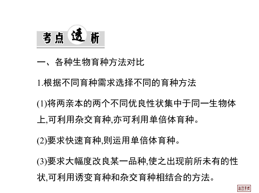 2014届高三生物一轮复习课件： 7.3 生物育种