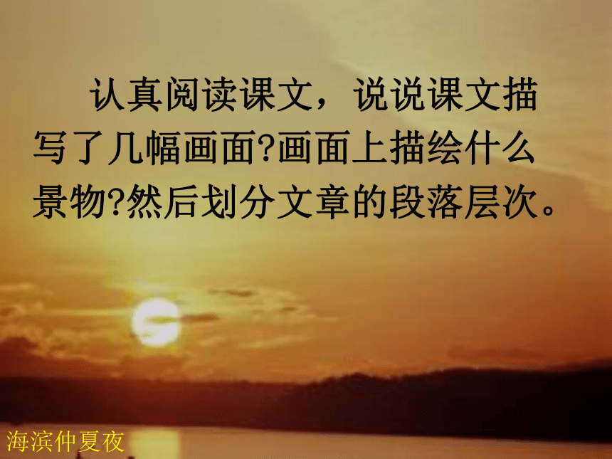 人教版（西藏汉语）第一册课内学习 10 海滨仲夏夜 课件