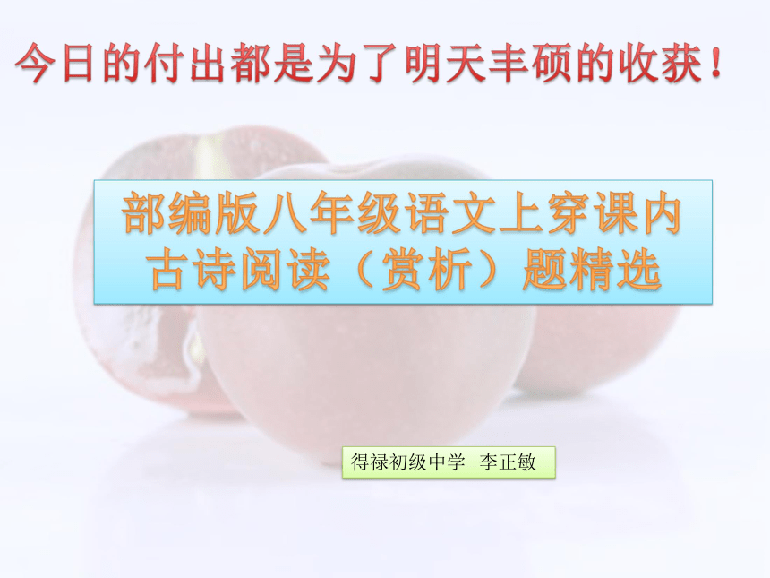 部编版八年级语文上册课内古诗阅读（赏析）题精选 课件