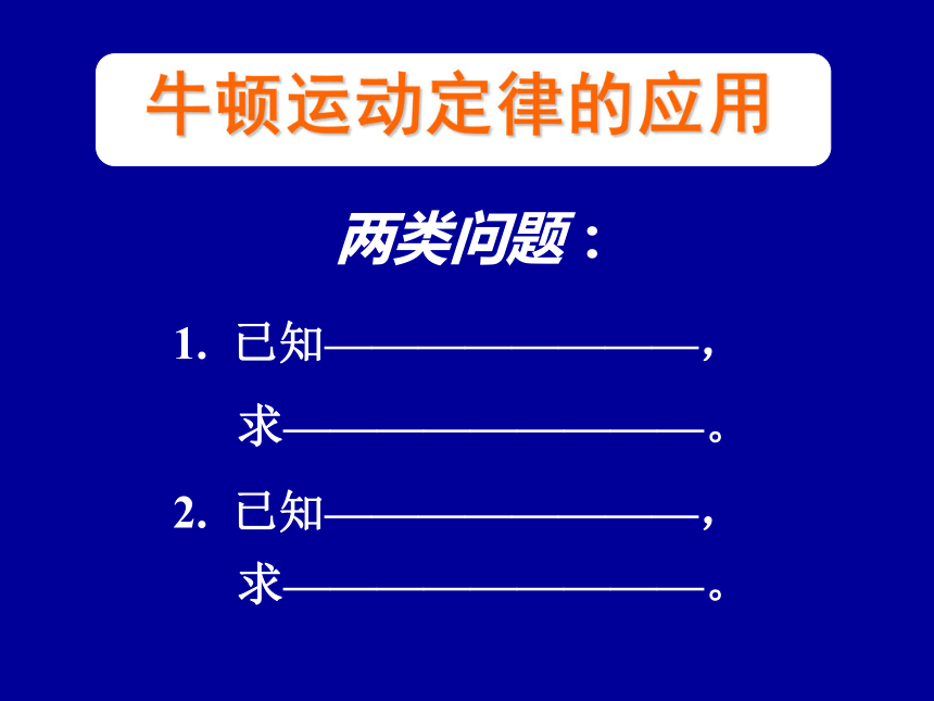 牛顿运动定律应用一