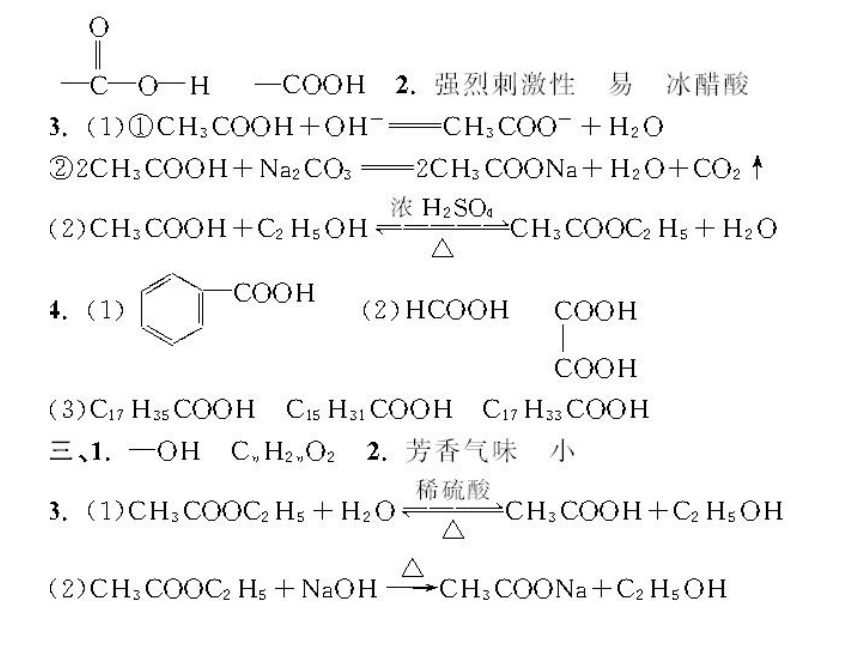 2012学案与测评课件化学人教版第10章 烃的衍生物和营养物质 高分子化合物和有机合成第3节　醛、羧酸、酯