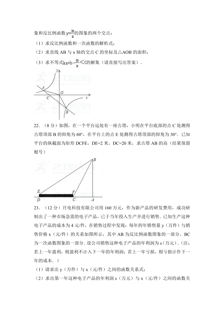 2018年湖北省黄梅濯港镇数学中考模拟试题（一）(解析版）